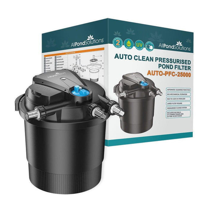 25,000L Auto Cleaning Pressurised Pond Filter with 36W UV - AUTO-PFC-25000