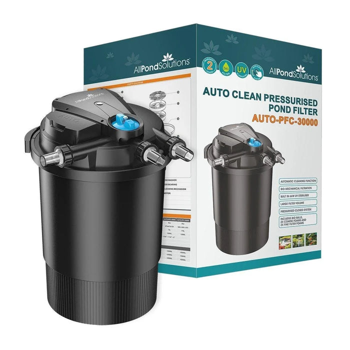 30,000L Auto Cleaning Koi Pressurised Pond Filter with 55W UV - AUTO-PFC-30000