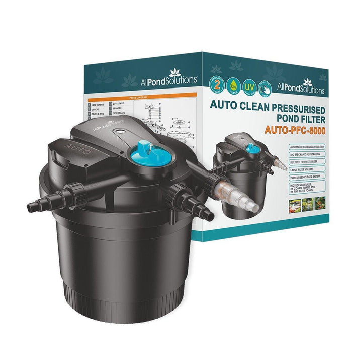 8,000L Auto Cleaning Pressurised Pond Filter with 11W UV - AUTO-PFC-8000