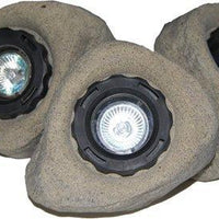 AllPondSolutions underwater pond rock light set of three with colour lenses