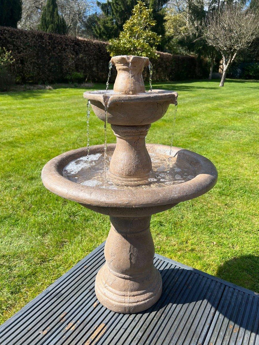 Antique Stone Effect Classic 3 Tier Water Fountain Water with LED light. - AllPondSolutions