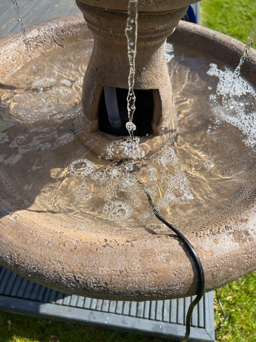 Antique Stone Effect Classic 3 Tier Water Fountain Water with LED light. - AllPondSolutions