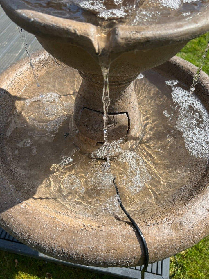 Antique Stone Effect Classic 3 Tier Water Fountain Water with LED light. - AllPondSolutions