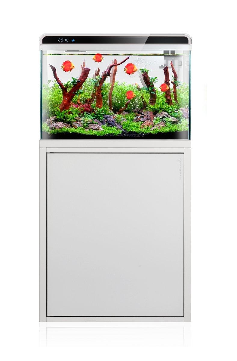 Aquarium Fish Tank & Cabinet Kit - LED - White 70L - 57cm - AllPondSolutions