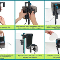 AllPondSolutions 500-HO+ hang-on aquarium filter with 5W UV, 500 litres per hour