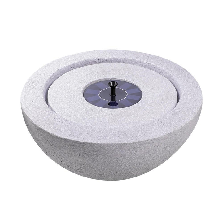 Bowl Stone Solar Water Feature - Light Grey - AllPondSolutions