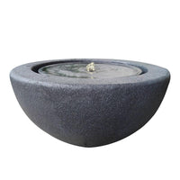 AllPondSolutions dark grey stone bowl water feature with LED light