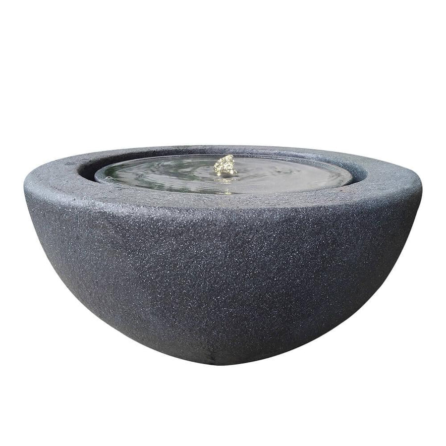 Bowl Stone Water Feature with LED Light - Dark Grey - AllPondSolutions