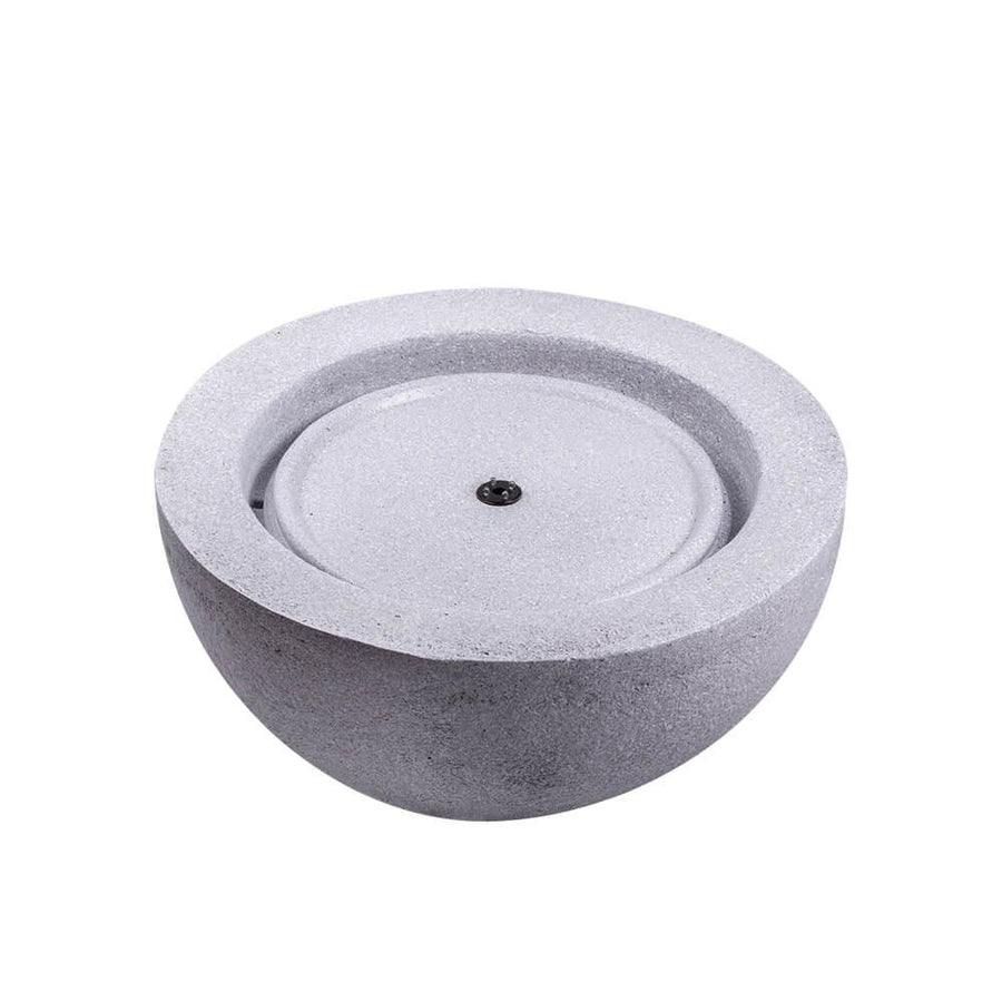 Bowl Stone Water Feature with LED Light - Light Grey - AllPondSolutions