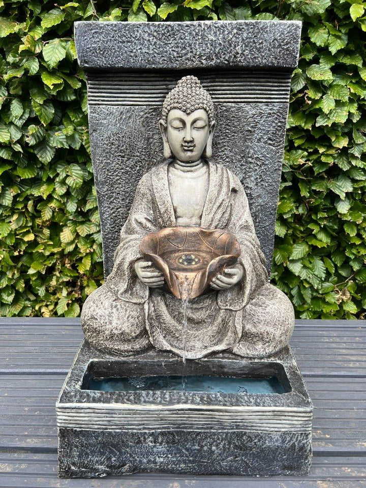 Buddha Water Feature with LED Light - Solar Panel 30x 32x51.5cm - AllPondSolutions