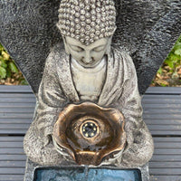 AllPondSolutions Buddha solar water feature with LED light