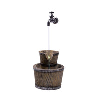 AllPondSolutions floating tap and barrel water feature with LED light