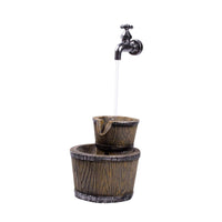 AllPondSolutions floating tap and barrel water feature with LED light