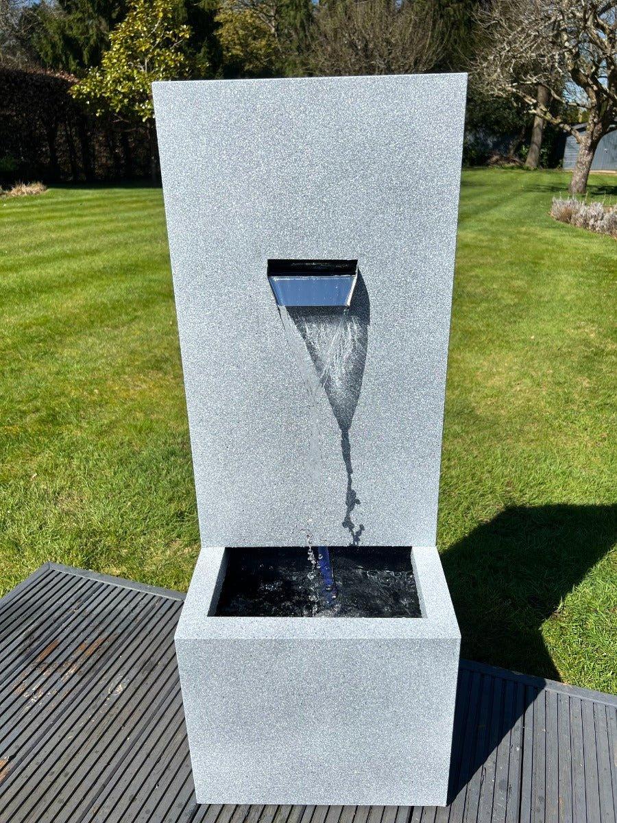 AllPondSolutions large wall blade shower solar water feature with LED lights