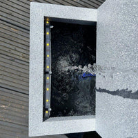 AllPondSolutions large wall blade shower solar water feature with LED lights