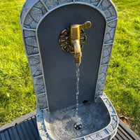 AllPondSolutions marble look drinking tap solar water feature with LED lights