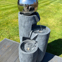 AllPondSolutions mirror globe vase 3-tier water feature with LED lights