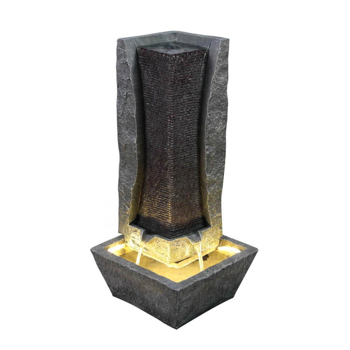 Modern Column Water Feature with LED Lights