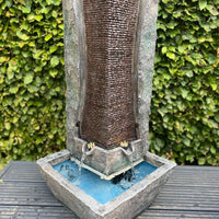 AllPondSolutions modern column tower water feature with LED lights