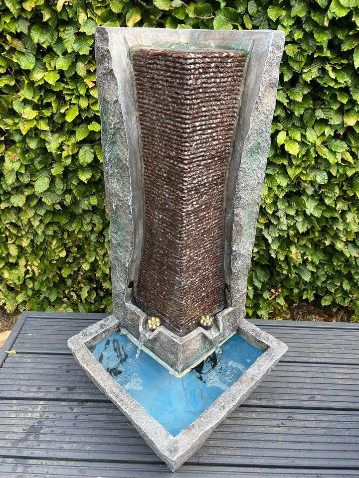 Modern Column Water Feature with LED Lights - AllPondSolutions