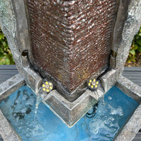 AllPondSolutions modern column tower water feature with LED lights