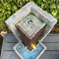 AllPondSolutions modern column tower water feature with LED lights