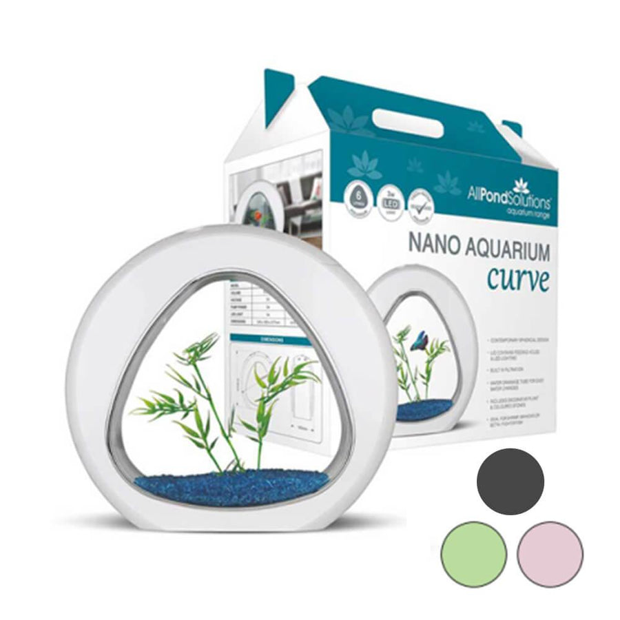 Nano Curve Acrylic Fish Tank 6L In White or Black - AllPondSolutions