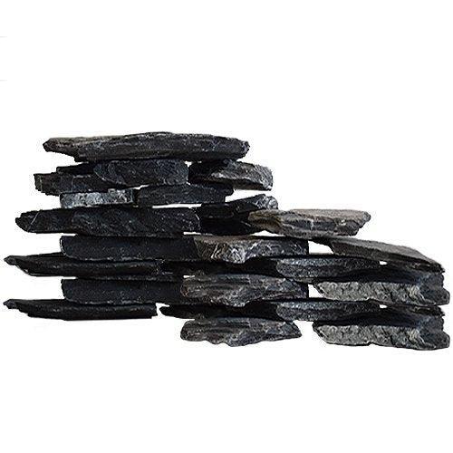 AllPondSolutions natural black slate aquascaping rock, 20kg