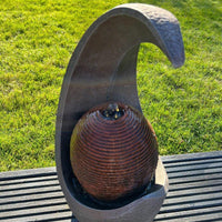 AllPondSolutions open vase moonshape solar water feature with LED lights