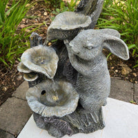 AllPondSolutions rabbit 3-bowl solar water feature with LED lights