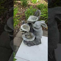 AllPondSolutions rabbit 3-bowl solar water feature with LED lights