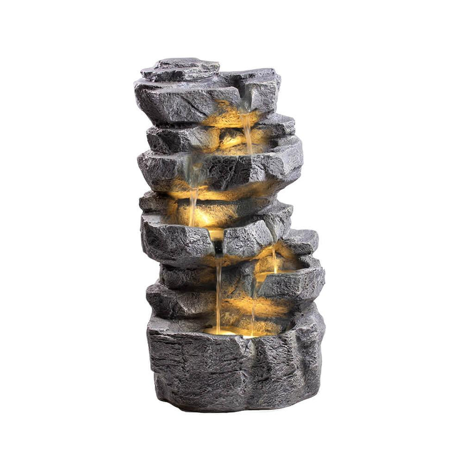 Rock Cascade Water Feature with LED Lights - AllPondSolutions