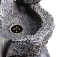 AllPondSolutions rock cascade water feature with LED lights
