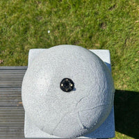 AllPondSolutions round ball on vase solar water feature, white, with LED lights