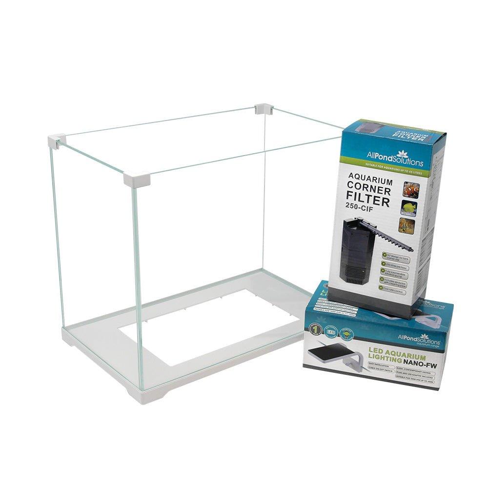 Ultra Clear Glass Nano Fish Tank Starter Set - 16L - AllPondSolutions