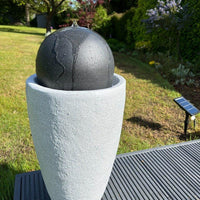 AllPondSolutions vase globe solar water feature with LED lights
