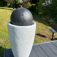 AllPondSolutions vase globe solar water feature with LED lights