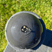 AllPondSolutions vase globe solar water feature, dark grey, with LED lights