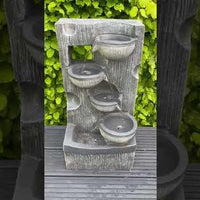 AllPondSolutions waterfall 4-bowl solar water feature, 59cm, with LED lights