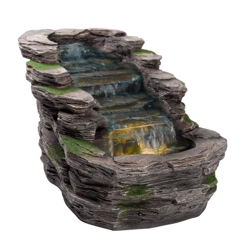AllPondSolutions slate-effect waterfall water feature with LED light