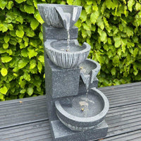 AllPondSolutions waterfall 4-bowl solar water feature, 47cm, with LED lights