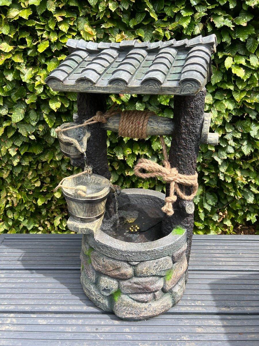 Wishing Well Water Feature with LED Light - AllPondSolutions